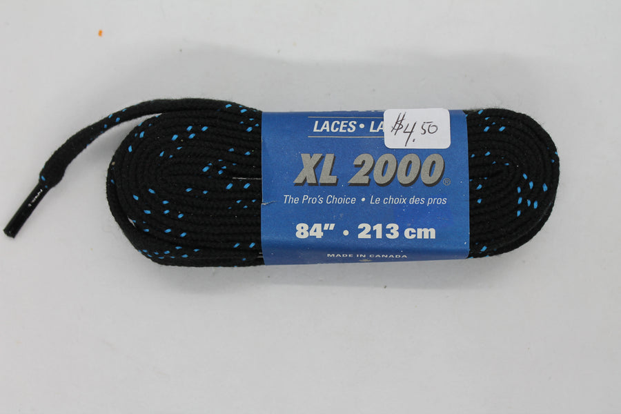 Hockey Skate Laces - XL 2000 84" . 213 cm (Black with Blue Specks)