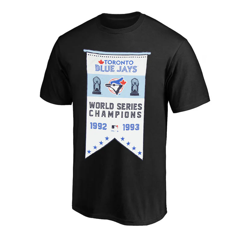 MLB - Men's Toronto Blue Jays 92 & 93 World Series Champions Flag T-Shirt