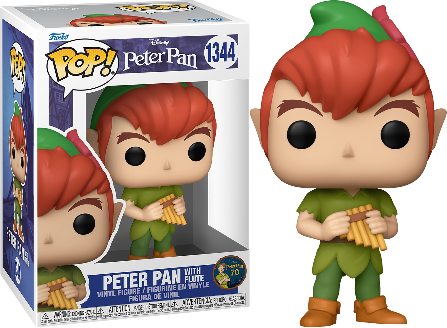 Funko POP Peter Pan with Flute  #1344 Disney Peter Pan 70th Anniversary