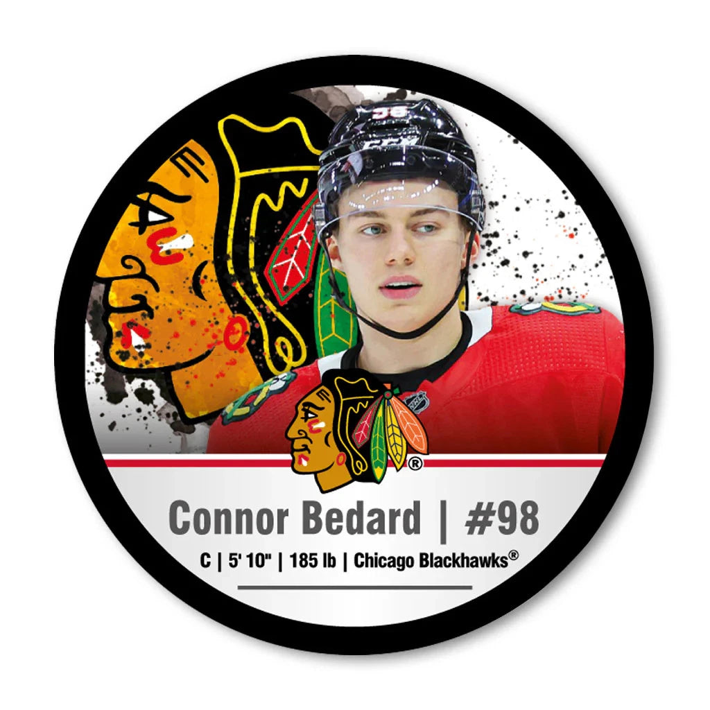 NHL Chicago Blackhawks Connor Bedard #98 Hockey Puck