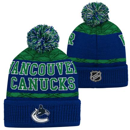 NHL Vancouver Canucks Youth Puck Pattern Toque with Pom