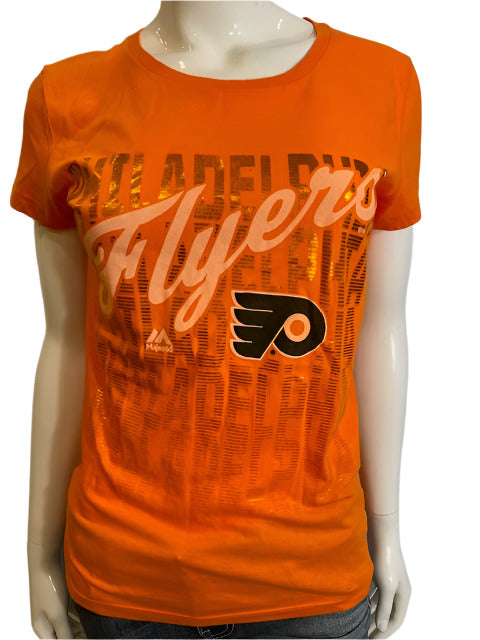 NHL Philadelphia Flyers Women's Majestic Foil Tee (online only)