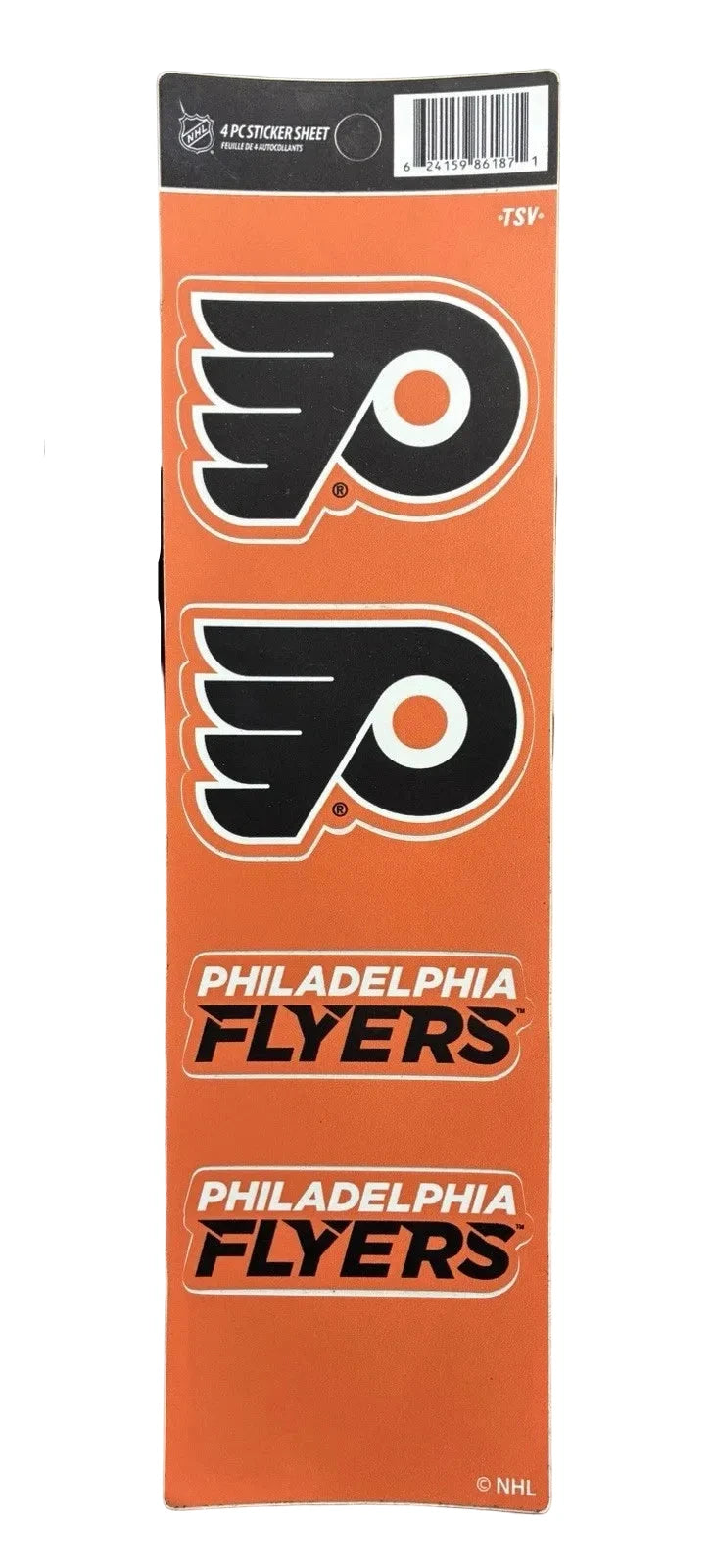 NHL Philadelphia Flyers 4 piece Sticker Sheet