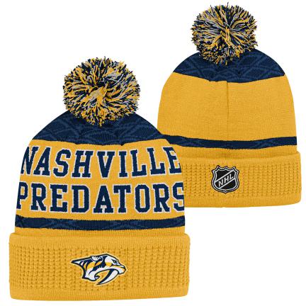 NHL Nashville Predators Youth Puck Pattern Toque with Pom