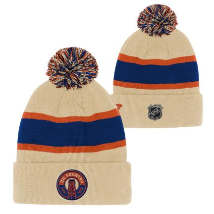 NHL Edmonton Oilers Youth Fanatics Authentic Pro Oil Country Toque with Pom
