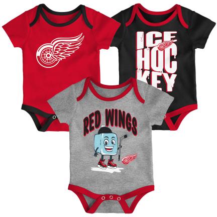 NHL Detroit Red Wings Infant 3 pack Creeper Set