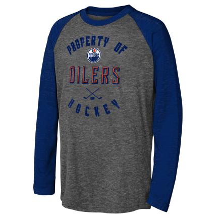 NHL Edmonton Oilers Youth Raglan Long Sleeve Tee