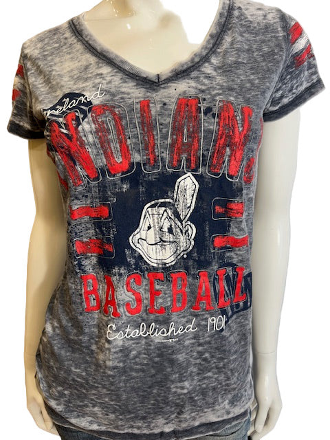 MLB Cleveland Indians Women's S Burnout Tee (online only)