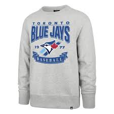 MLB Toronto Blue Jays Mens 47 Brand Crossroad Crew Neck Pullover (grey)