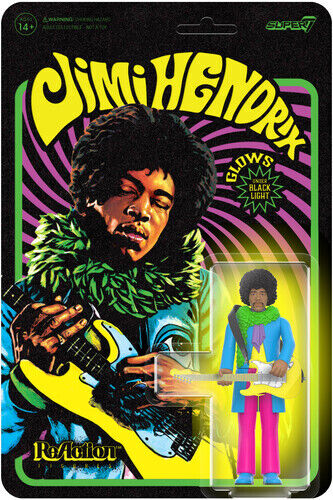 Jimi Hendrix (Blacklight) Figure - Super7 ReAction