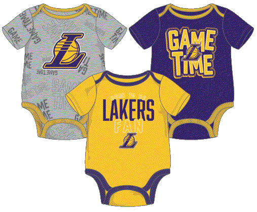 NBA Los Angeles Lakers 3 pack Game Time Creeper Set