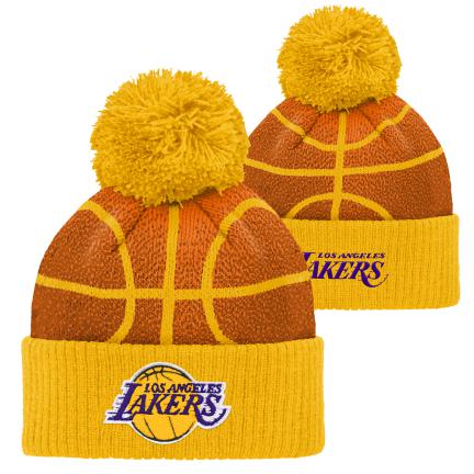 NBA Los Angelas Lakers Kids B-Ball Toque with Pom