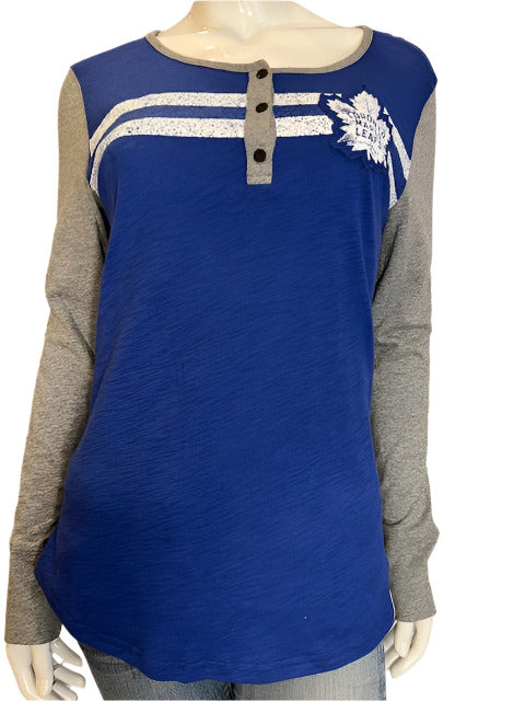 NHL Toronto Maple Leafs Women's M Fanatics Long Sleeve Button Tee (online only)