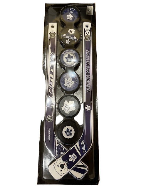 NHL Toronto Maple Leafs Mascot 2 Plastic Mini Sticks with 6 Foam Pucks