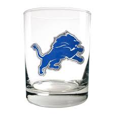 NFL Detroit Lions Logo Rocks 10oz Glass Set (2 pack)