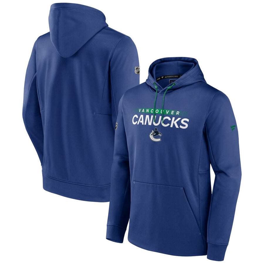 Fanatics Vancouver Canucks Men's Authentic Pro Adult Navy Pullover Hoodie
