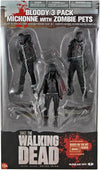 The Walking Dead - Bloody 3 pack Michonne with Zombie Pets McFarlane Figures
