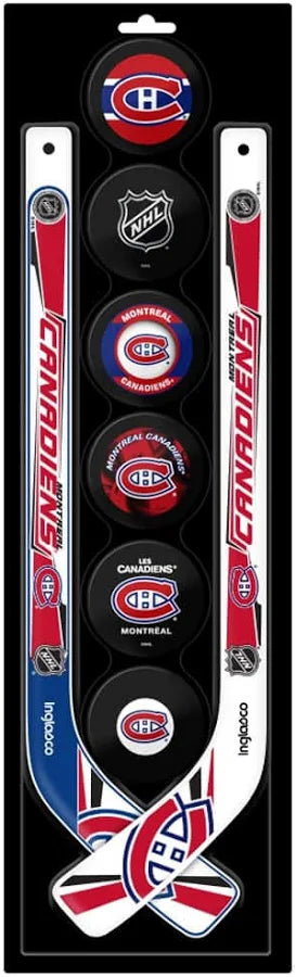 NHL Montreal Canadiens 2 Plastic Mini Sticks with 6 Foam Pucks