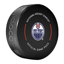 NHL Edmonton Oilers 2025-26 Hockey Puck in case
