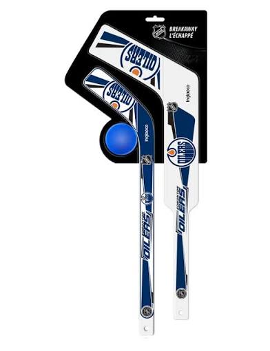 NHL Edmonton Oilers Breakaway Plastic Mini Stick & Goalie Stick with Foam Ball