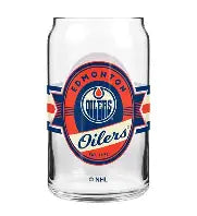 NHL Edmonton Oilers Nostalgia Label 16 oz Can Glass (price per glass)