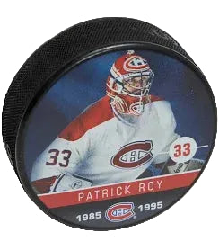 NHL Montreal Canadiens Patrick Roy #33 Hockey Puck in Puck Case