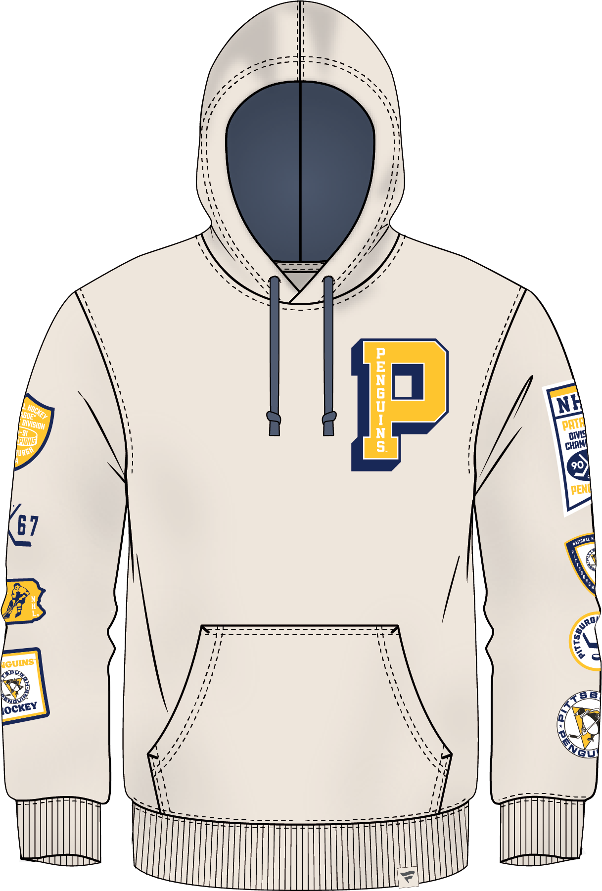 NHL Pittsburgh Penguins Fanatics Letterman Fleece Hoodie