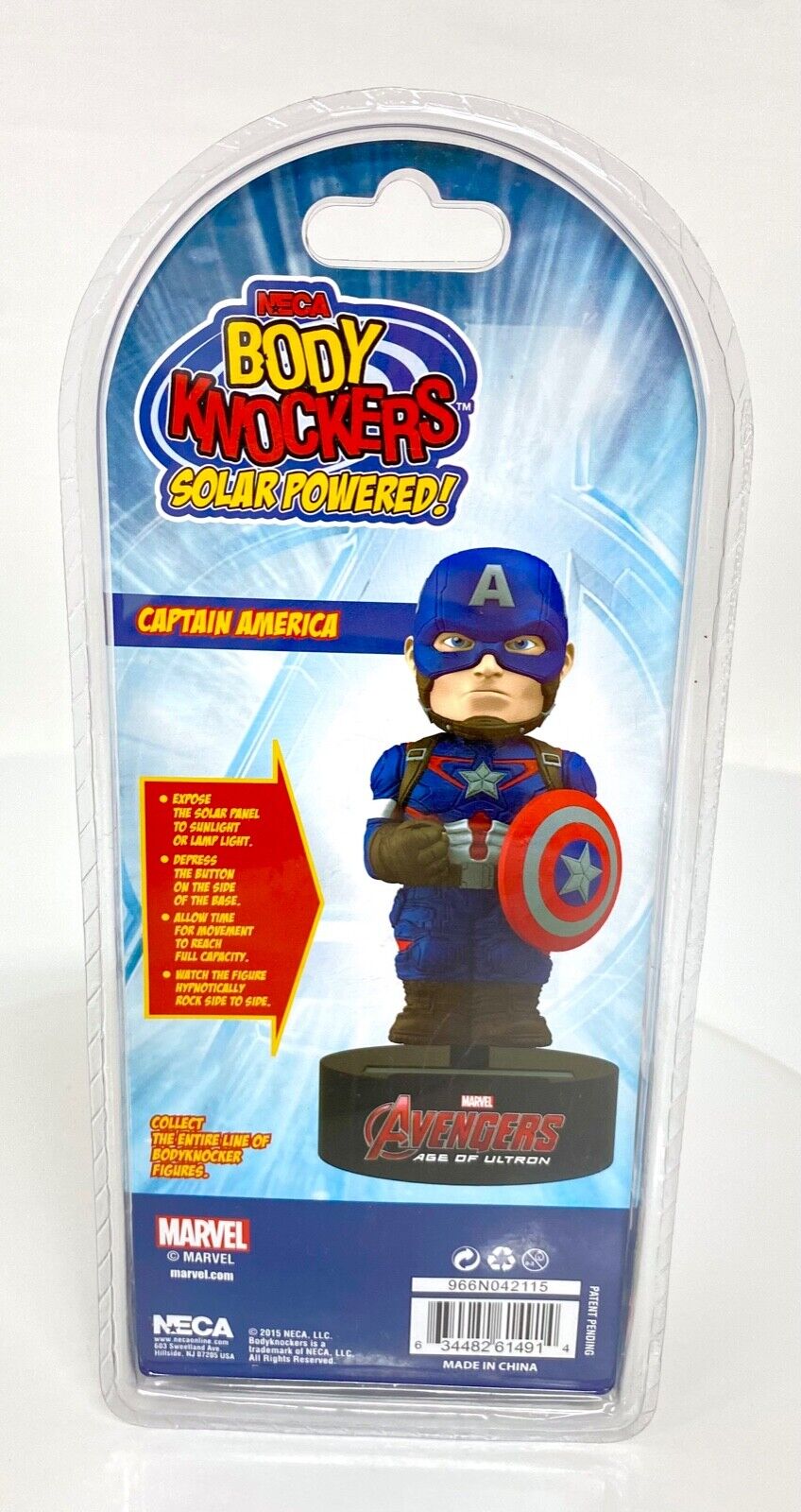 NECA BODY KNOCKERS SOLAR POWERED CAPTAIN AMERICA