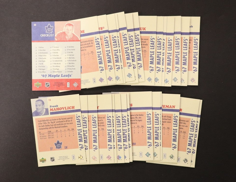 2007 Upper Deck 1967 Toronto Maple Leafs Complete Set (30)