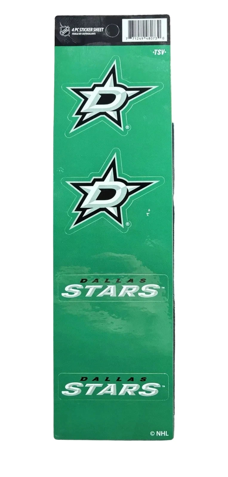 NHL Dallas Stars 4 piece Sticker Sheet