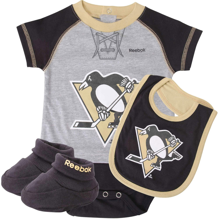 NHL Pittsburgh Penguins 3 piece Infant Bodysuit/Onesie Set