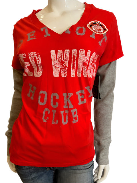NHL Detroit Red Wings Women's S Faux Layered Top (online only)