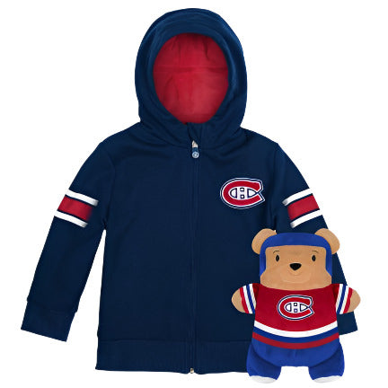 NHL Montreal Canadiens Toddler 2-in-1 Transforming Full Zip Hoodie & Soft Plushie - SALE