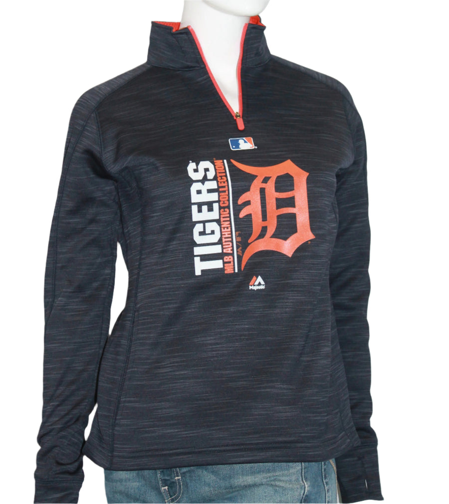 MLB Detroit Tigers Womens Majestic Authentic Collection 1/4 Zip Pullover (online only)