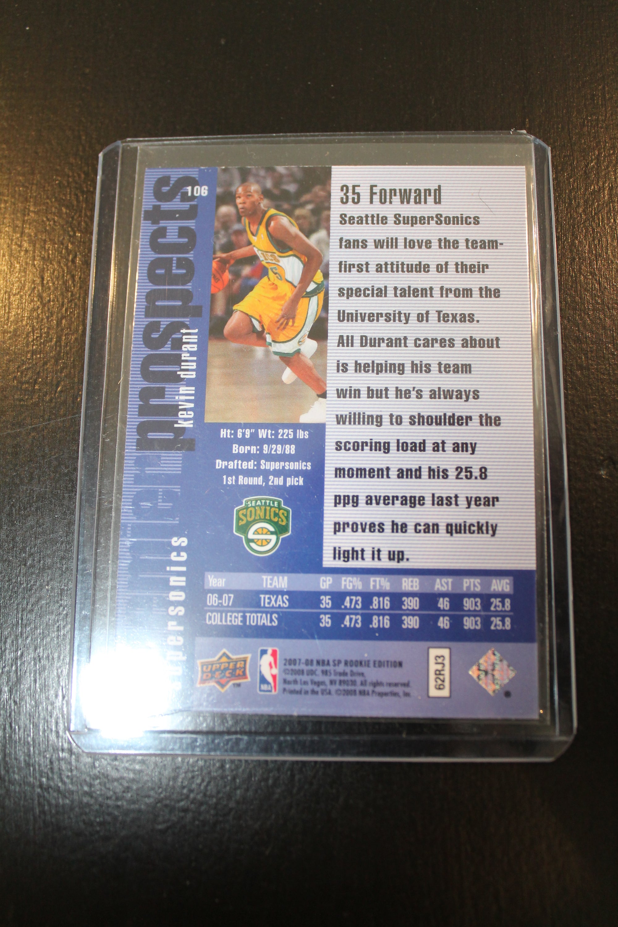 Kevin Durant 2007-08 SP Rookie Edition Rookie Card