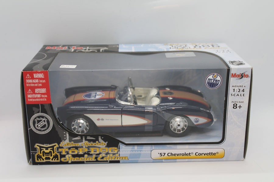 NHL Edmonton Oilers 1:24 Scale '57 Chevrolet Corvette Diecast