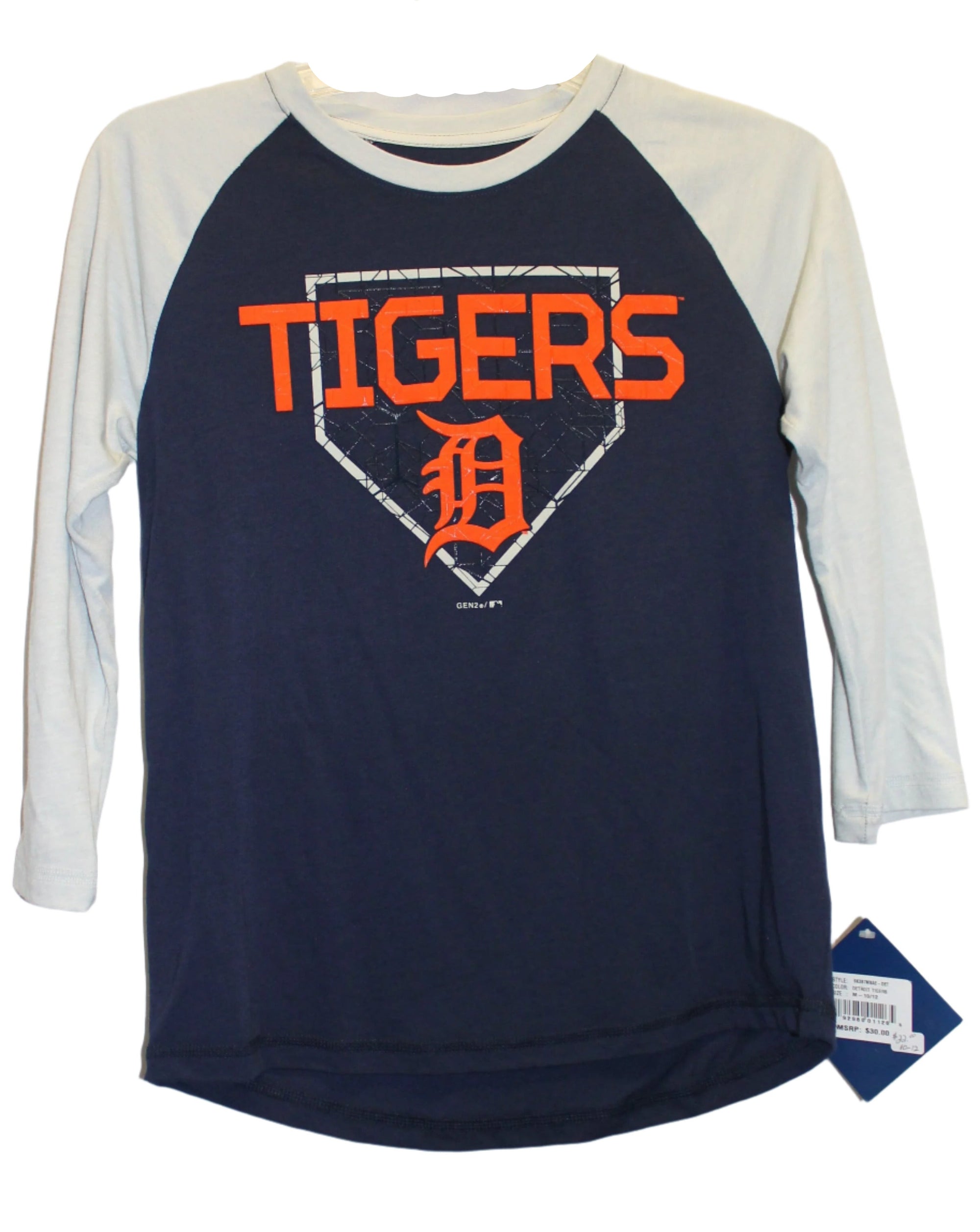 MLB Detroit Tigers Youth 3/4 Length Sleeve Tee