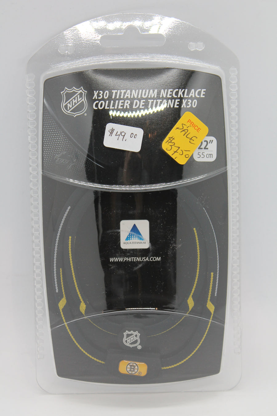 NHL Boston Bruins Phiten Titanium Necklace- SALE