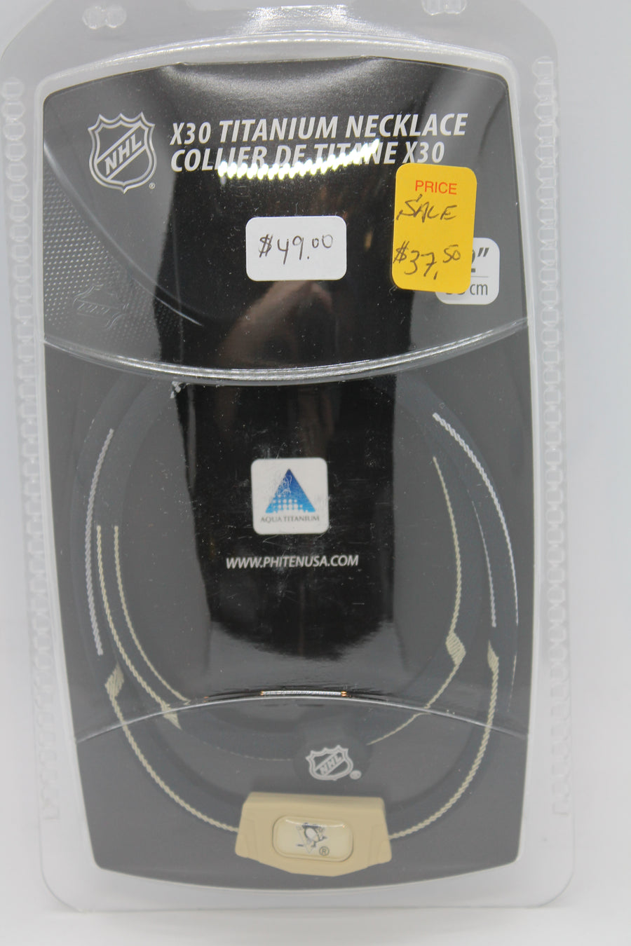 NHL Pittsburgh Penguins Phiten Titanium Necklace- SALE