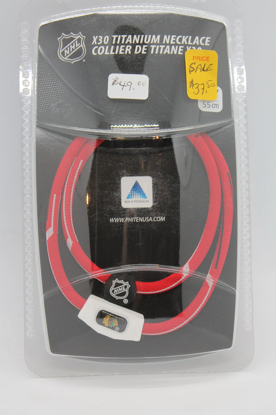 NHL Chicago Blackhawks Phiten Titanium Necklace- SALE