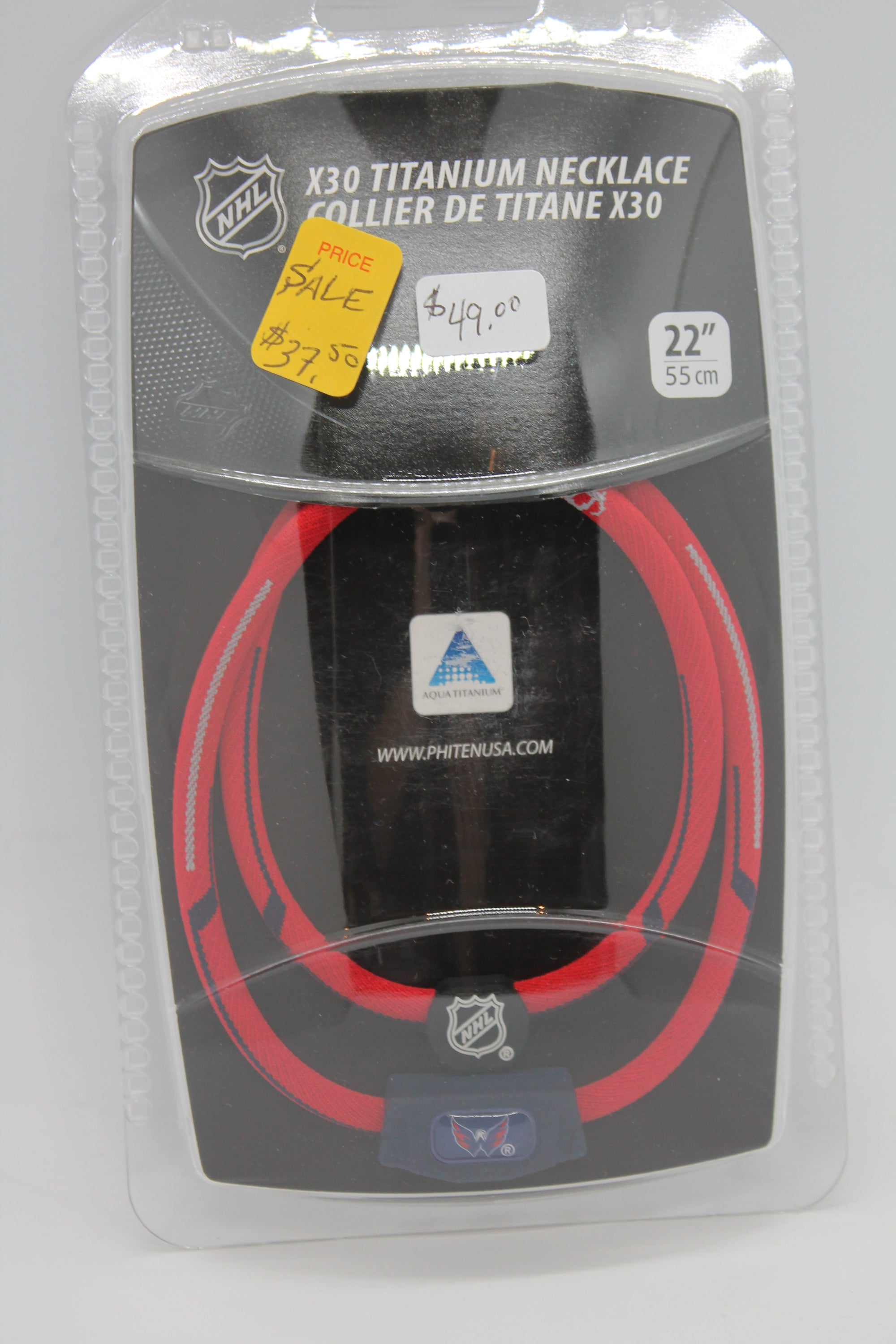 NHL Washington Capitals Phiten Titanium Necklace- SALE