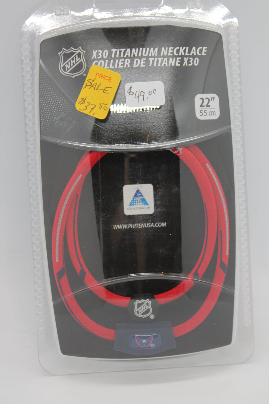 NHL Washington Capitals Phiten Titanium Necklace- SALE