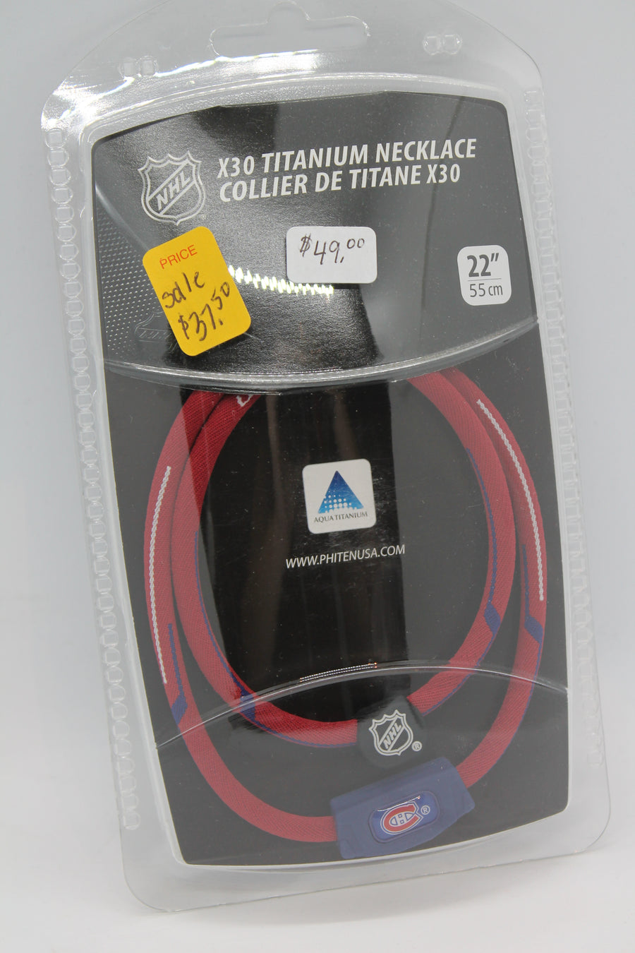 NHL Montreal Canadiens Phiten Titanium Necklace- SALE
