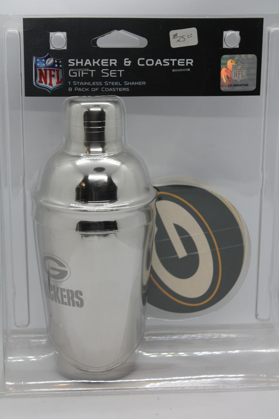 NFL Green Bay Packers Shaker & Coaster Gift Set