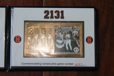 Cal Ripken Jr Gold Stamp Wallet Commemorating 2131 Consecutive Games Played