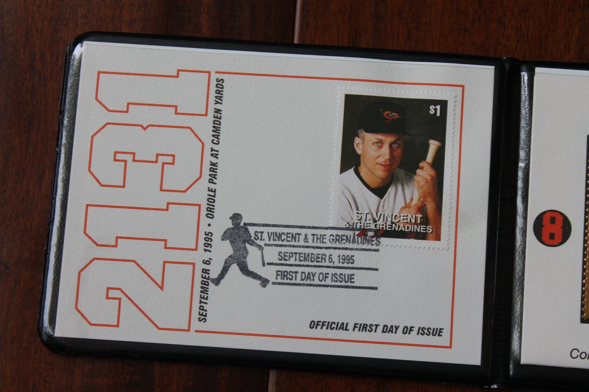 Cal Ripken Jr Gold Stamp Wallet Commemorating 2131 Consecutive Games Played