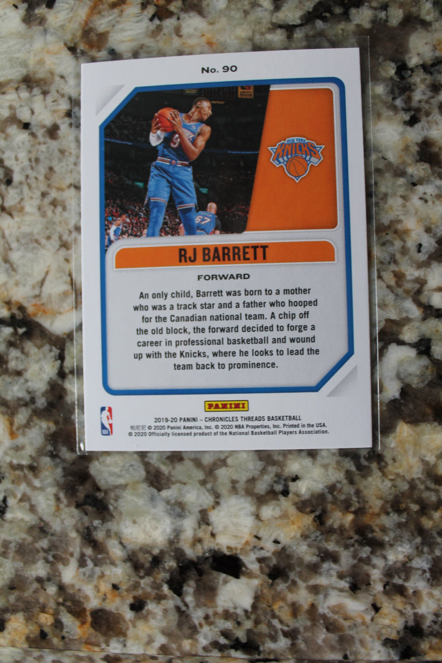 RJ Barrett 2019-20 Panini Chronicles Rookie Card