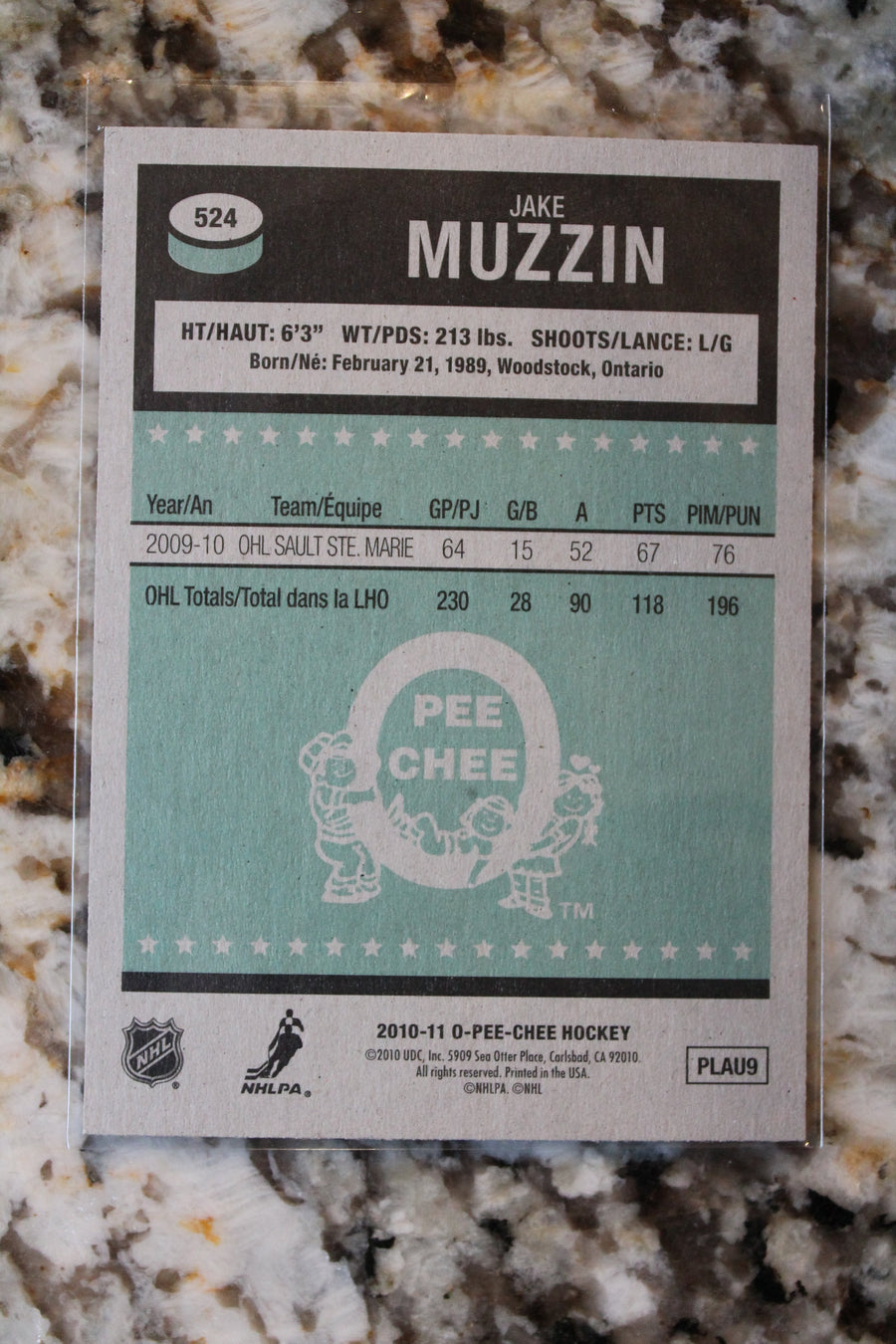 Jake Muzzin 2010-11 O-Pee-Chee Retro Rookie Card