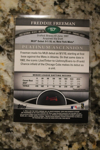 Freddie Freeman 2011 Bowman Platinum Rookie Card