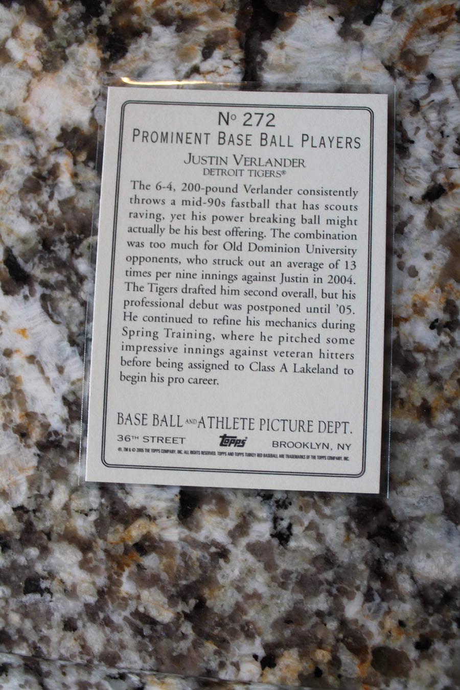 Justin Verlander 2005 Topps Turkey Red Rookie Card